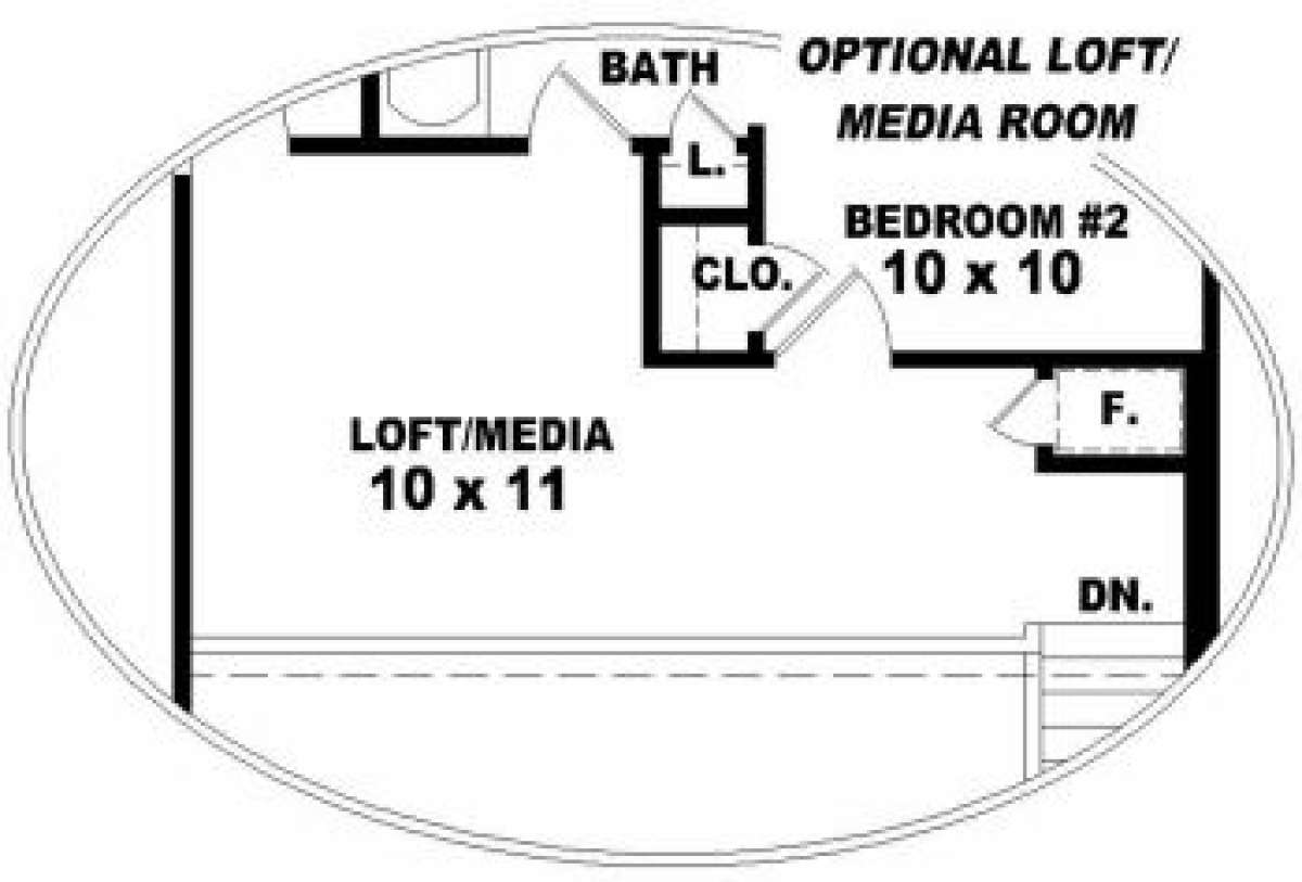 Optional Loft/Media for House Plan #053-00090