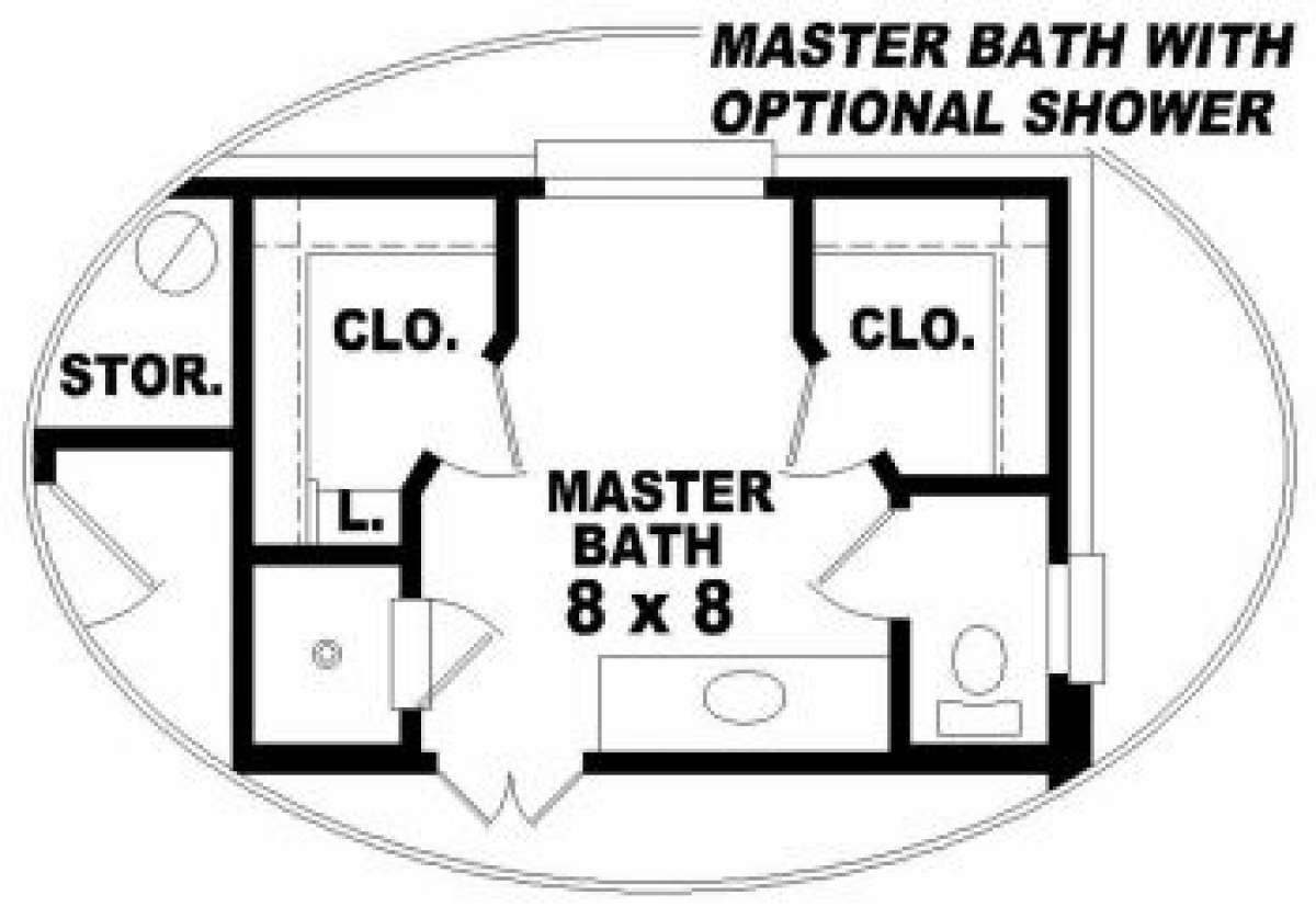 Optional Master Bath for House Plan #053-00090