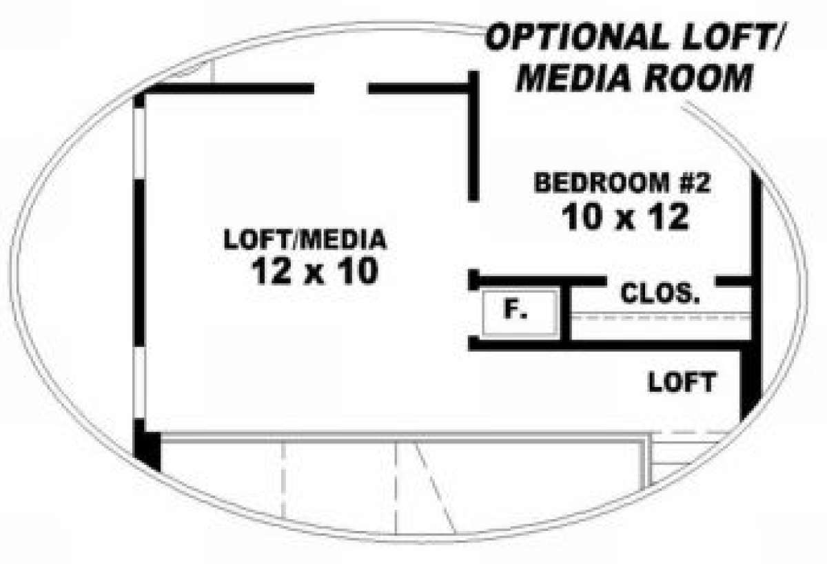 Optional Loft/Media for House Plan #053-00091