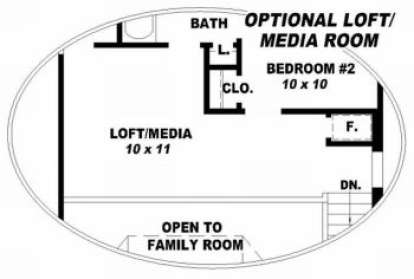 Optional Loft/Media  for House Plan #053-00092