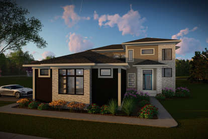 Prairie House Plan #1020-00339 Elevation Photo