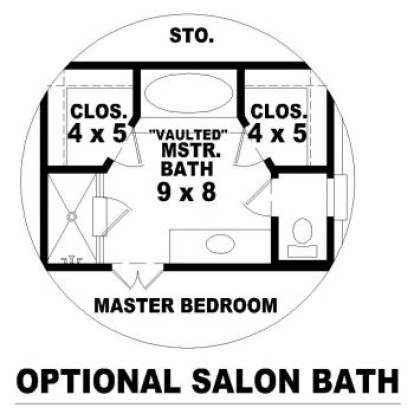 Optional Master Bath for House Plan #053-00093