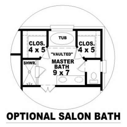 Optional Master Bath for House Plan #053-00094