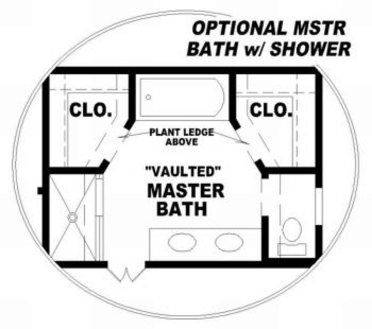 Optional Master Bath for House Plan #053-00096