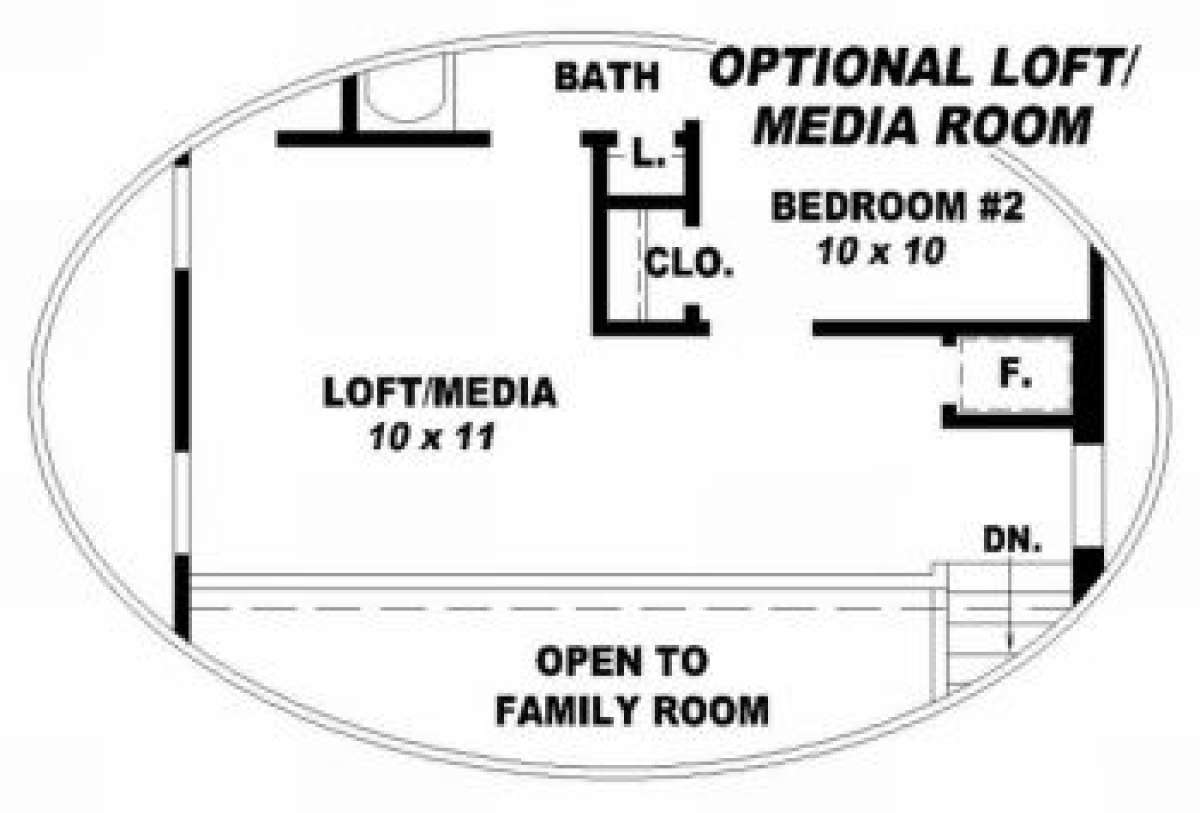 Optional Loft/Media for House Plan #053-00096