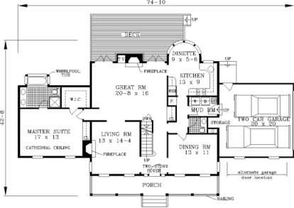 Main Floor for House Plan #033-00030