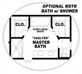Optional Master Bath for House Plan #053-00097