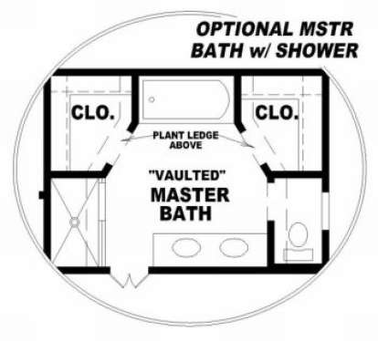 Optional Master Bath for House Plan #053-00097