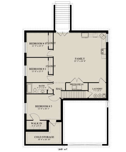 Basement for House Plan #2802-00037