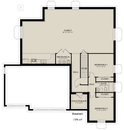 Basement for House Plan #2802-00039