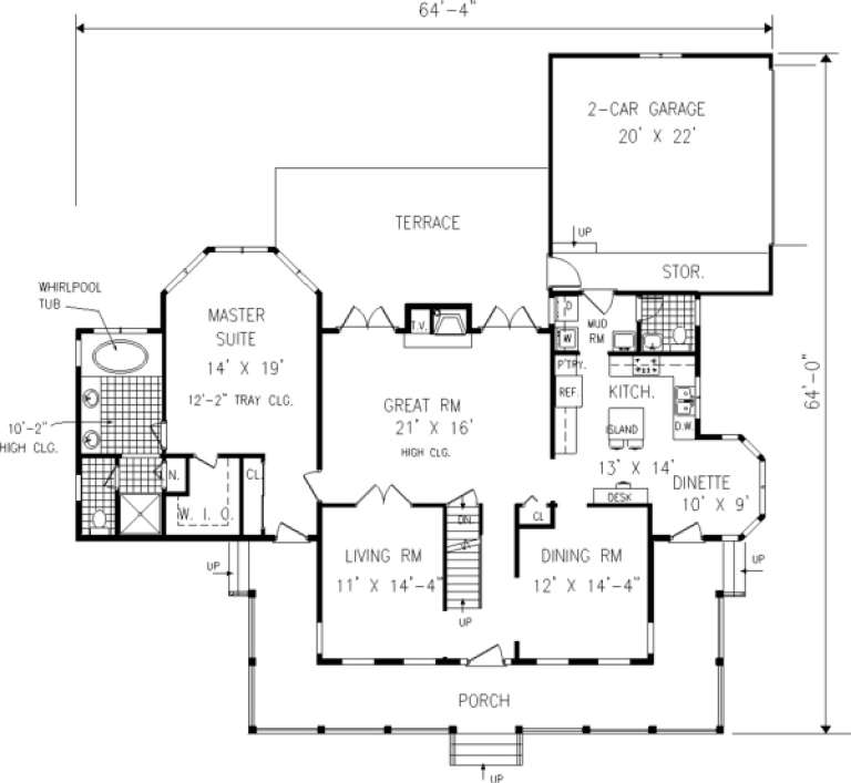 House Plan House Plan #218 Drawing 1