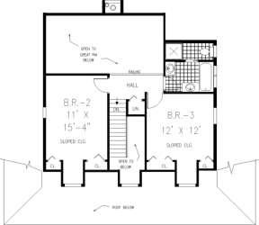 Upper Floor for House Plan #033-00031