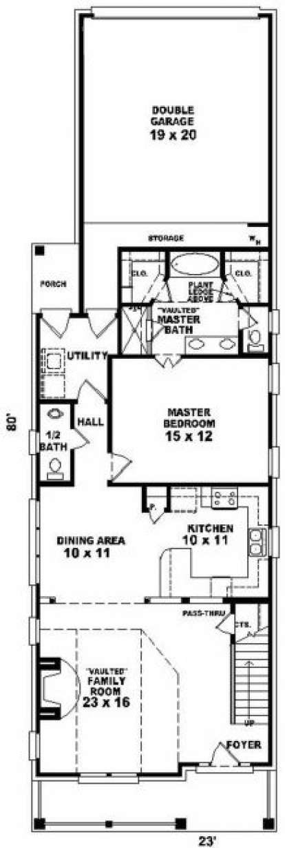 First Floor for House Plan #053-00100