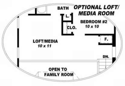 Optional Loft/Media for House Plan #053-00100