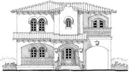 Mediterranean House Plan #028-00058 Elevation Photo