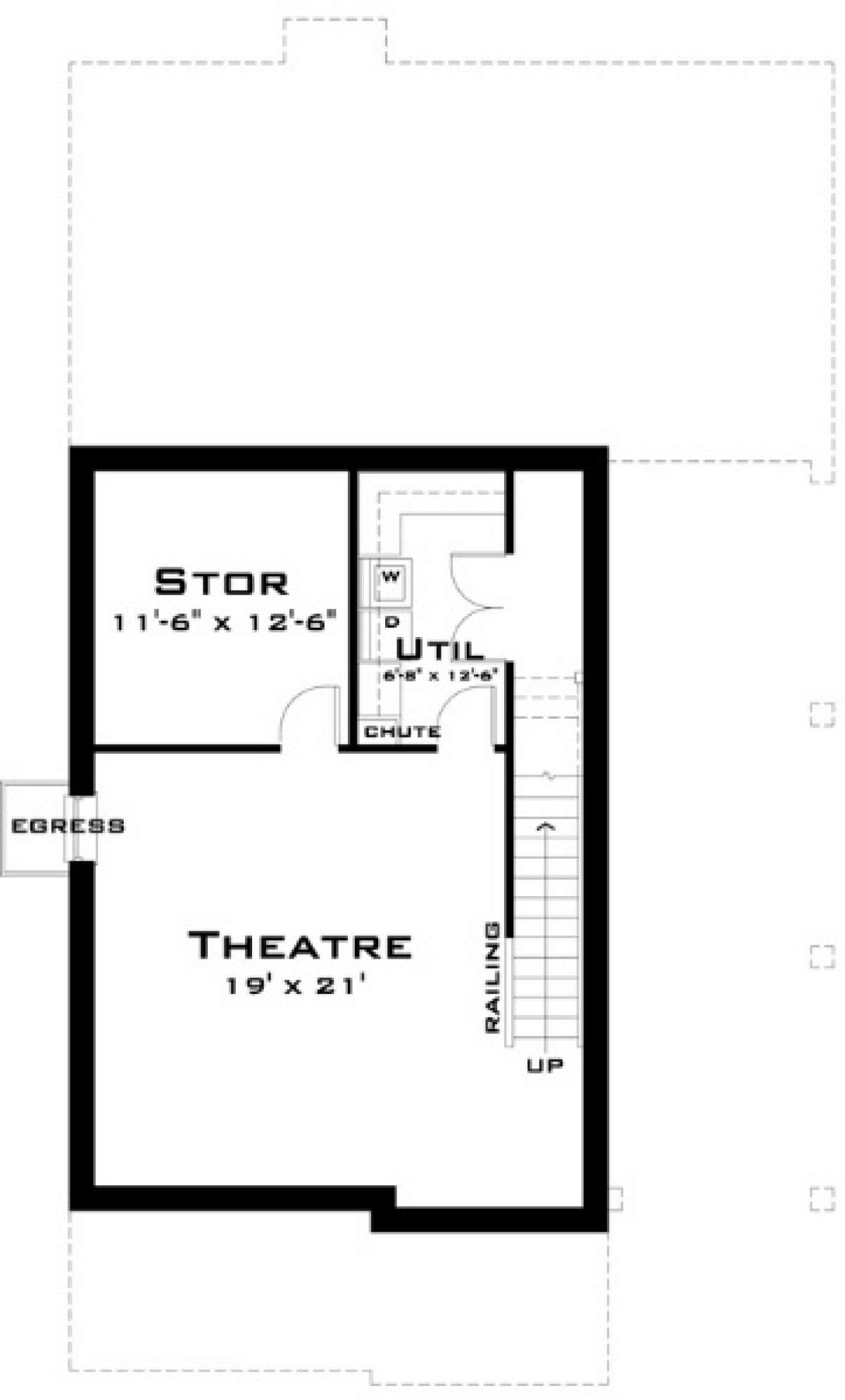 Basement Floor for House Plan #028-00058