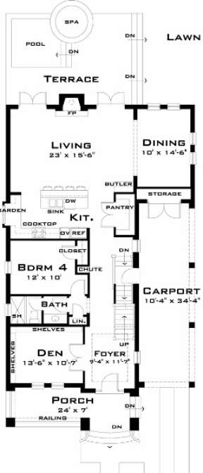 First Floor for House Plan #028-00058