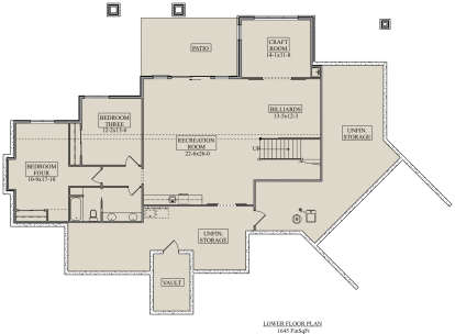 Basement for House Plan #5631-00102