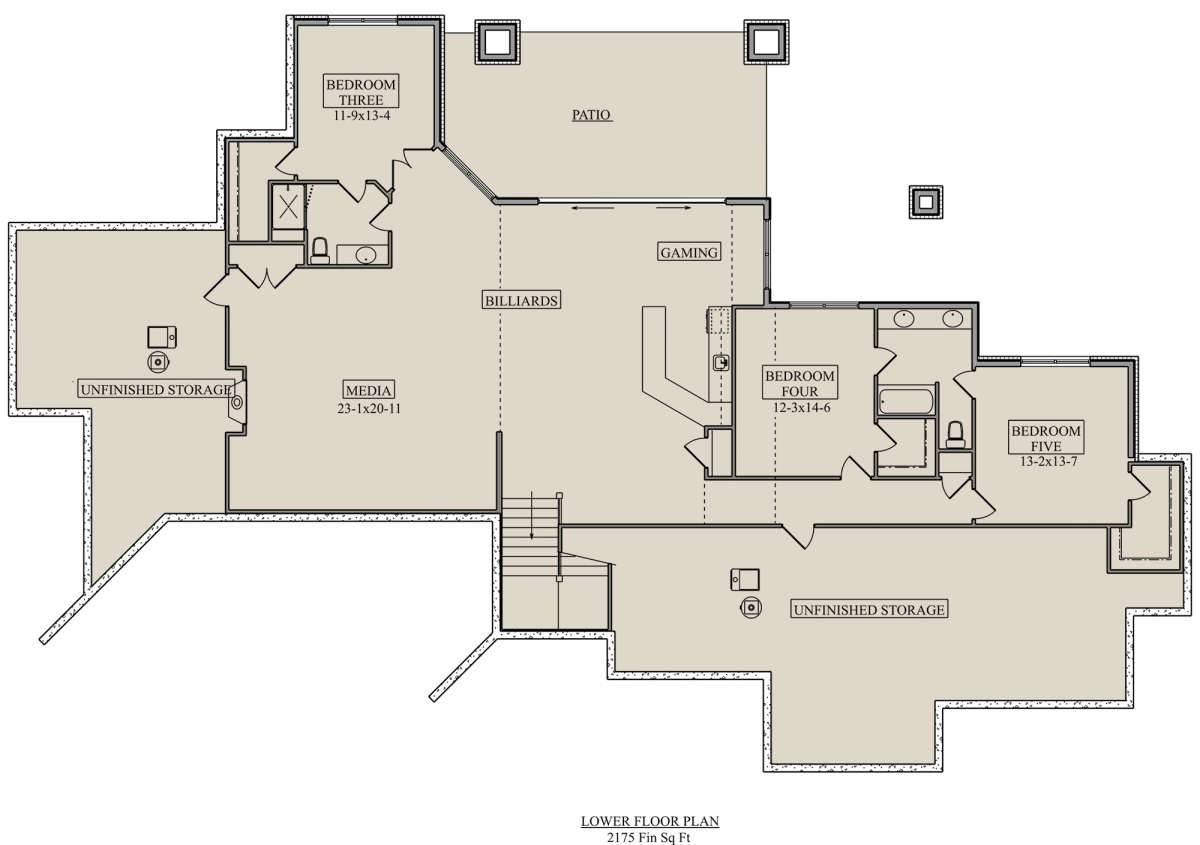 Basement for House Plan #5631-00110