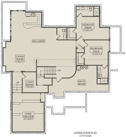 Basement for House Plan #5631-00113