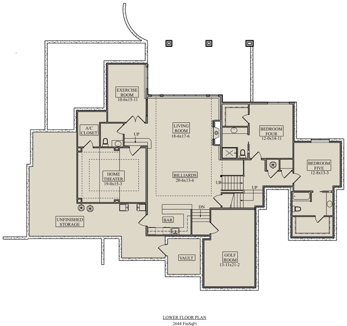 Basement for House Plan #5631-00114