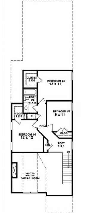 Second Floor for House Plan #053-00103