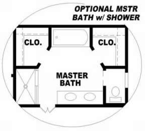 Optional Master Bath for House Plan #053-00104