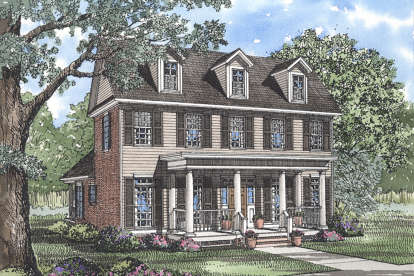 Colonial House Plan #110-01062 Elevation Photo