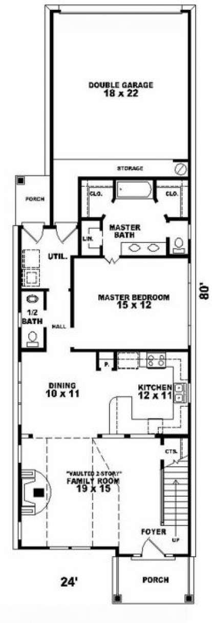First Floor for House Plan #053-00105