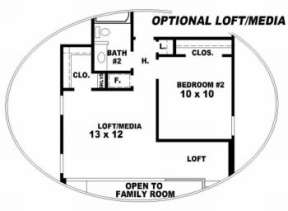 Optional Loft/Media for House Plan #053-00105