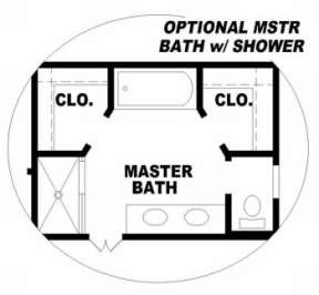 Optional Master Bath for House Plan #053-00105