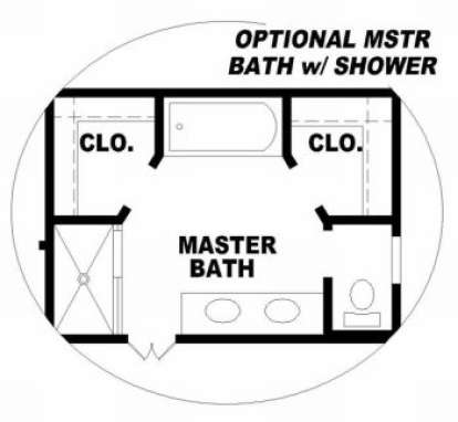 Optional Master Bath for House Plan #053-00105