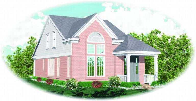 Narrow Lot House Plan #053-00107 Elevation Photo