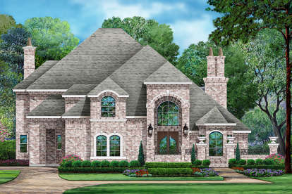 Luxury House Plan #5445-00342 Elevation Photo
