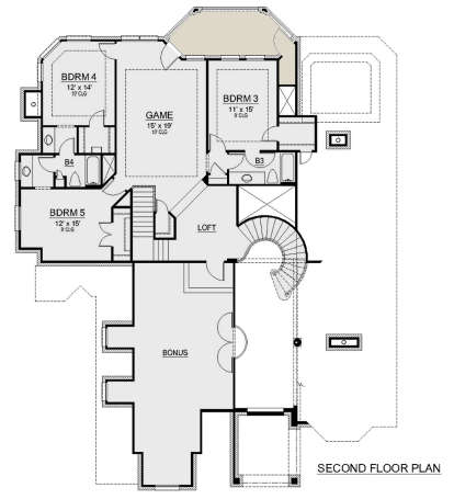 Second Floor for House Plan #5445-00342