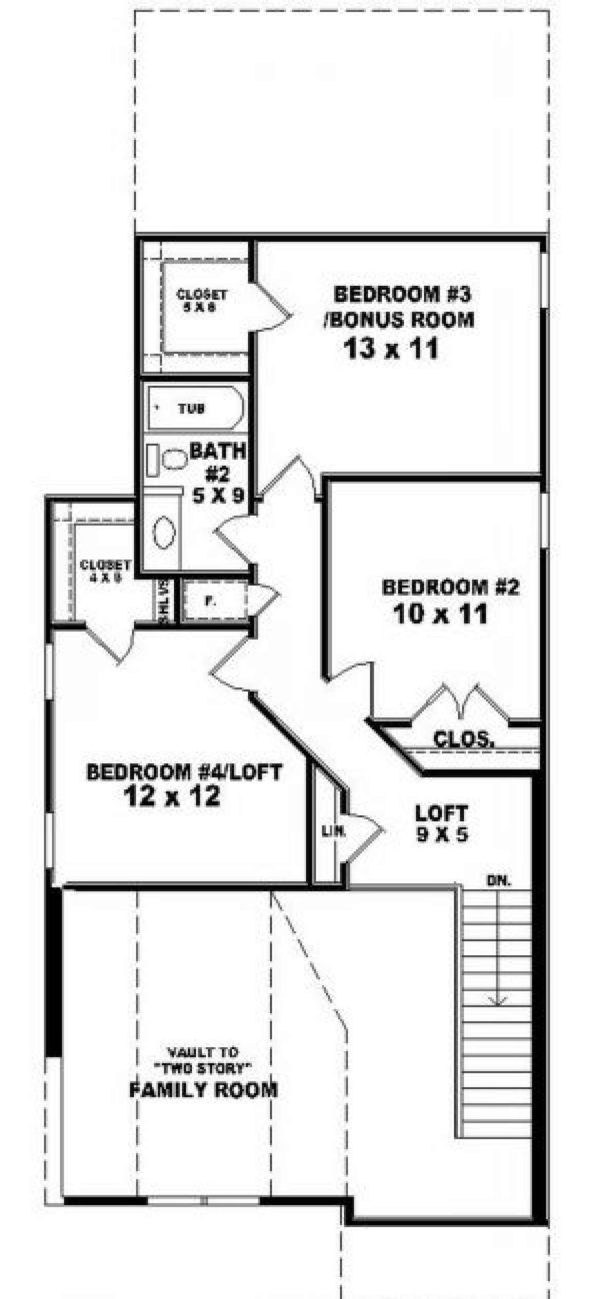 Second Floor for House Plan #053-00110