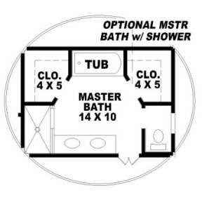 Optional Master Bath for House Plan #053-00110