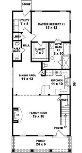First Floor for House Plan #053-00111