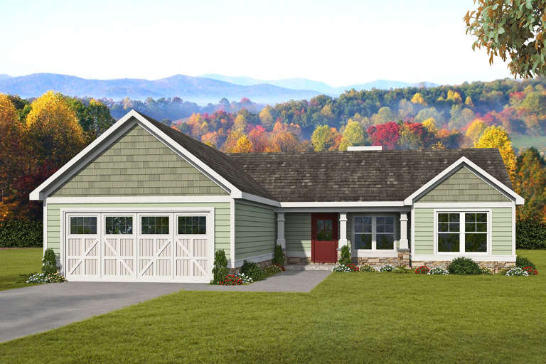 Ranch House Plan #6082-00153 Elevation Photo