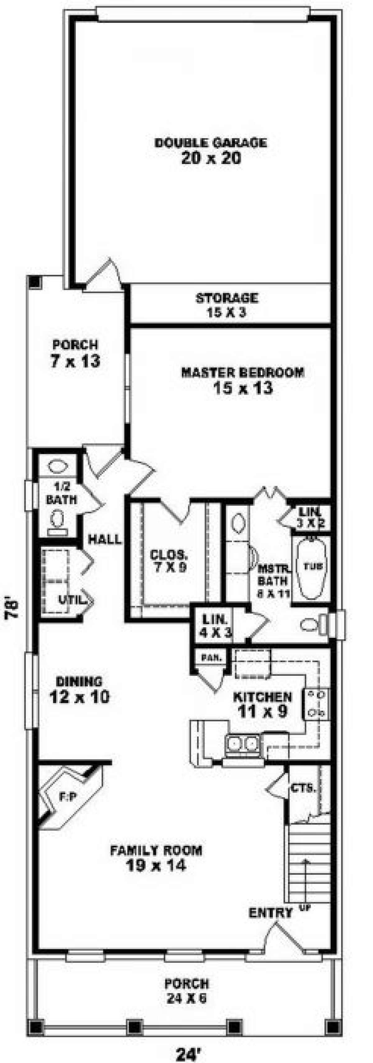 First Floor for House Plan #053-00114