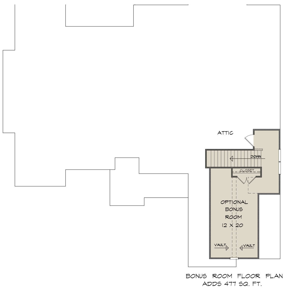 Bonus Room for House Plan #6082-00154