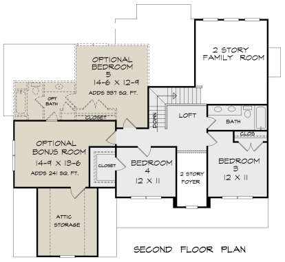 Second Floor for House Plan #6082-00156