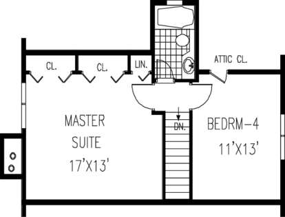Upper Floor for House Plan #033-00032