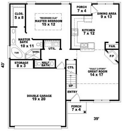 First Floor for House Plan #053-00116