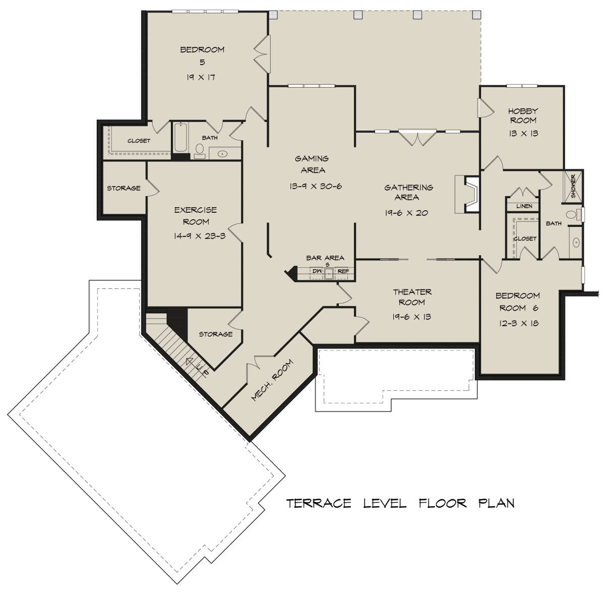 Basement for House Plan #6082-00161