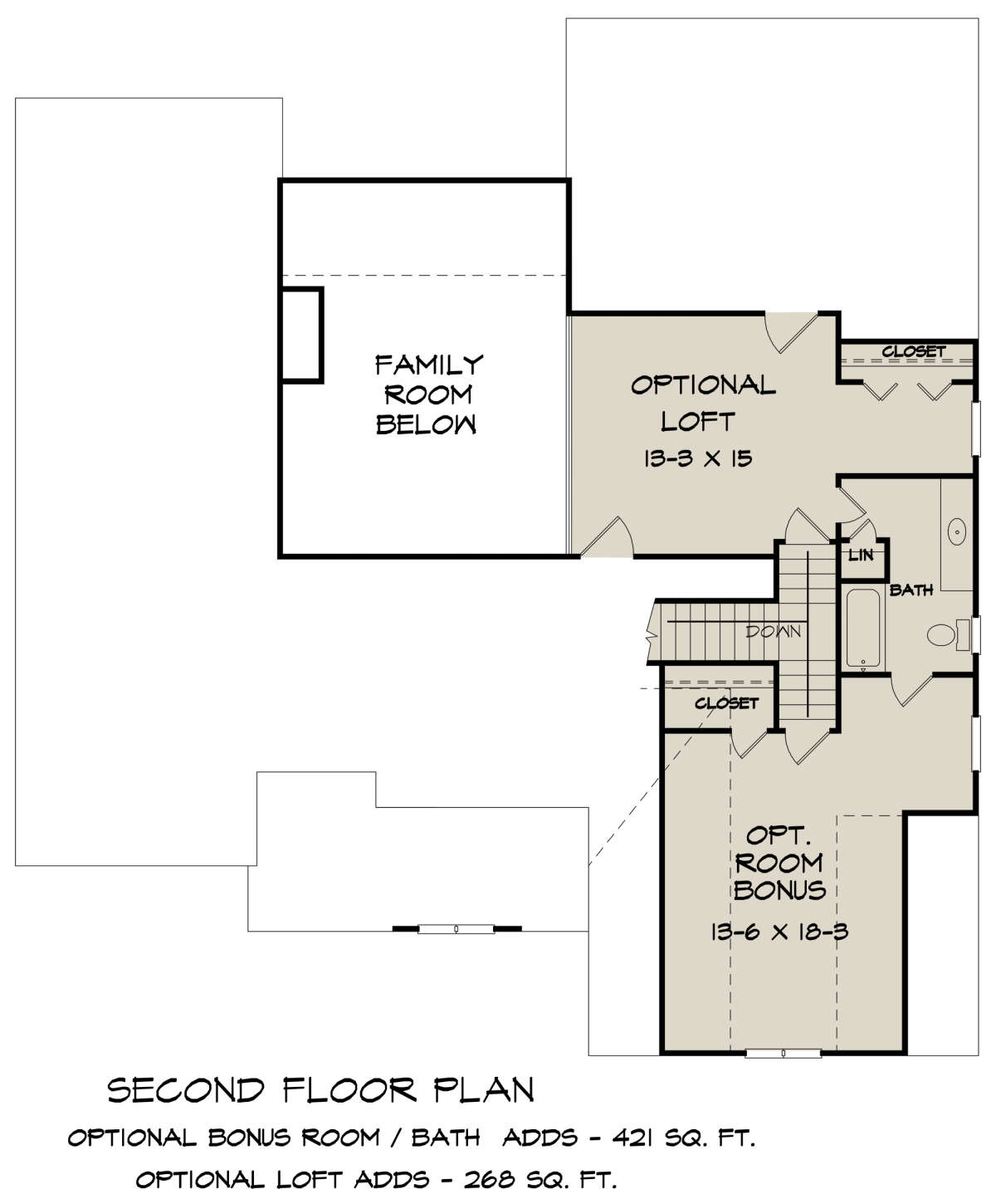 Optional Second Floor for House Plan #6082-00162