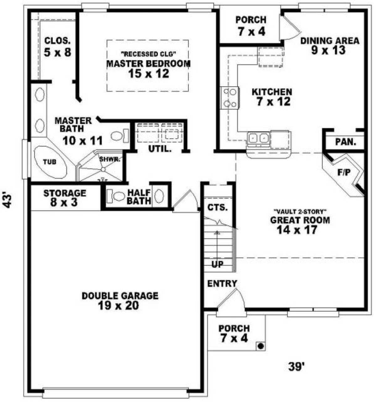 First Floor for House Plan #053-00117