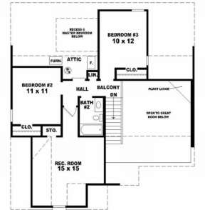 Second Floor for House Plan #053-00117