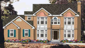 Colonial House Plan #033-00033 Elevation Photo