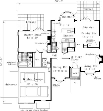 Main FLoor for House Plan #033-00033